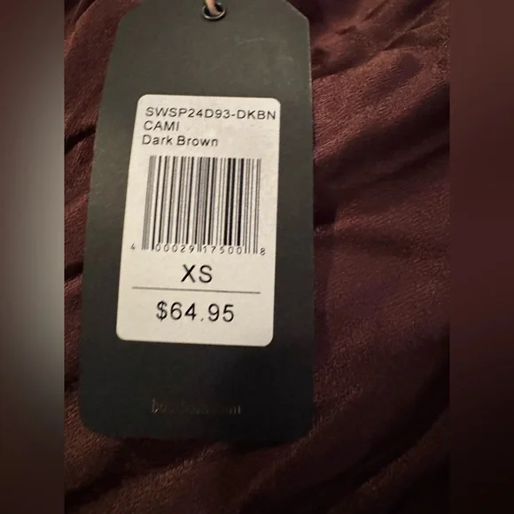 Shyanne Women's Satin Back Crepe Cami Long Midi Dress Dark Brown XS NWT - Picture 6 of 6